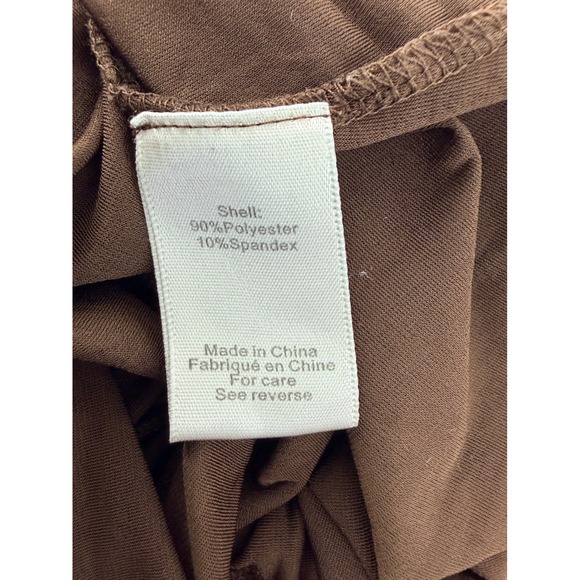 Ronny Kobo Brown One Shoulder Ruched Sheer Draped Mini Dress Size L - Picture 6 of 11